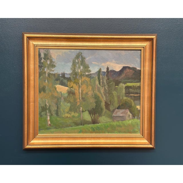 Olof Larsson, Lush Landscape, 1960s, Oil on Panel, Framed, Framed For Sale - Image 15 of 18