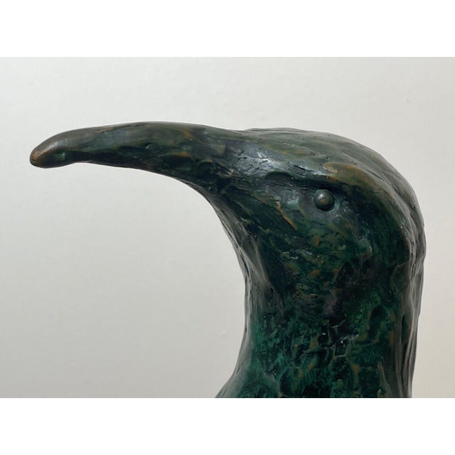Metal Limited Edition Turquoise Patinated Bronze Penguin Sculpture | After Francisco Zúñiga For Sale - Image 7 of 11