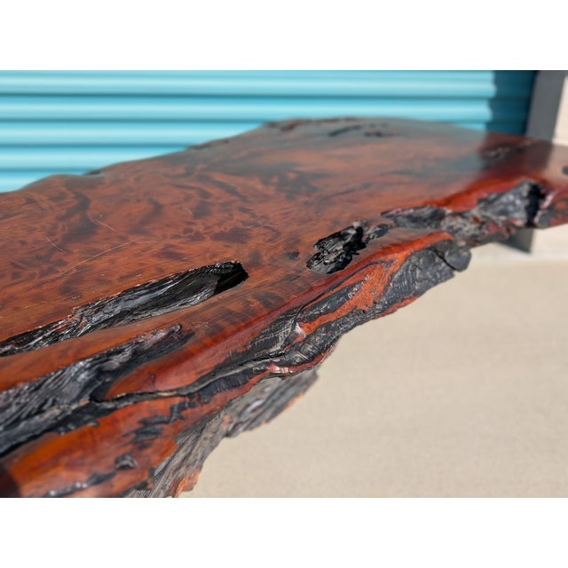 Vintage Monumental Live Edge Redwood Coffee Table, C1980s For Sale - Image 12 of 18
