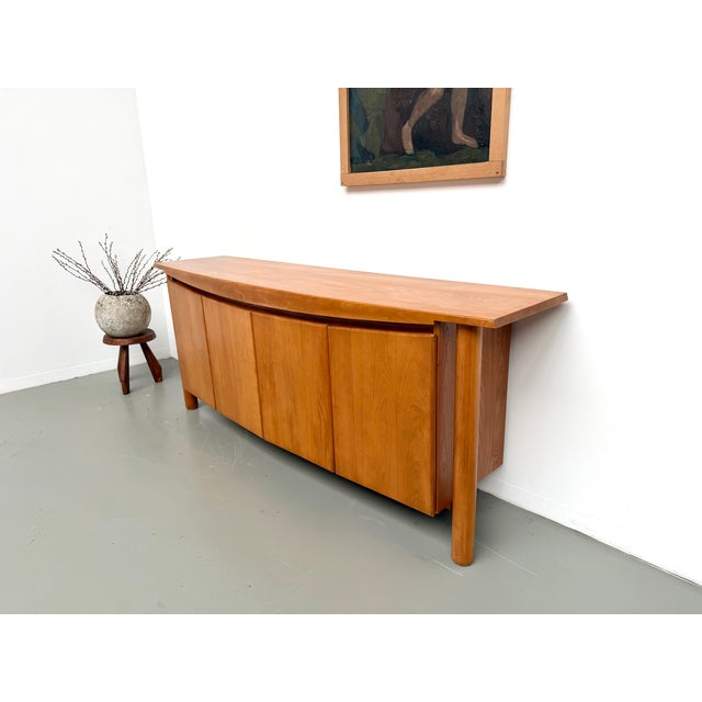 1970s Curved Sideboard in Elm from Maison Regain, 1970 For Sale - Image 5 of 18
