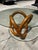 1970s Wooden Knot Dining Table With Glass Top For Sale - Image 9 of 10