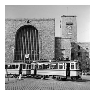 Tram Line No. 6 in Front of Main Station, Stuttgart Germany, 1935 For Sale
