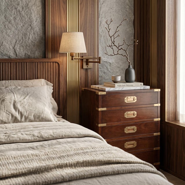 Mid-Century British Campaign Style Chest of Drawers For Sale - Image 9 of 10