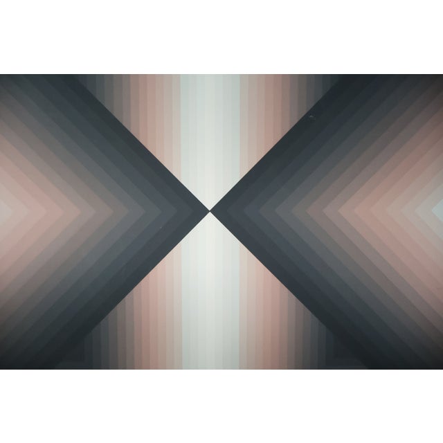 Paper Jurgen Peters “Pointed Encounter” Op Art Screenprint, Signed & Numbered, 1980 For Sale - Image 7 of 12