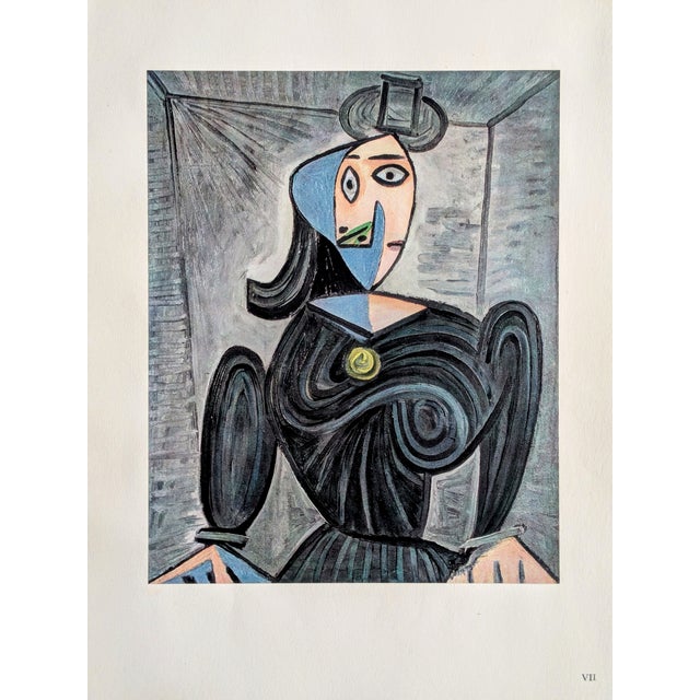1940s Pablo Picasso, Portrait, Color Offset Lithograph on Pur de Marais Fil Paper, 1943 For Sale - Image 5 of 5
