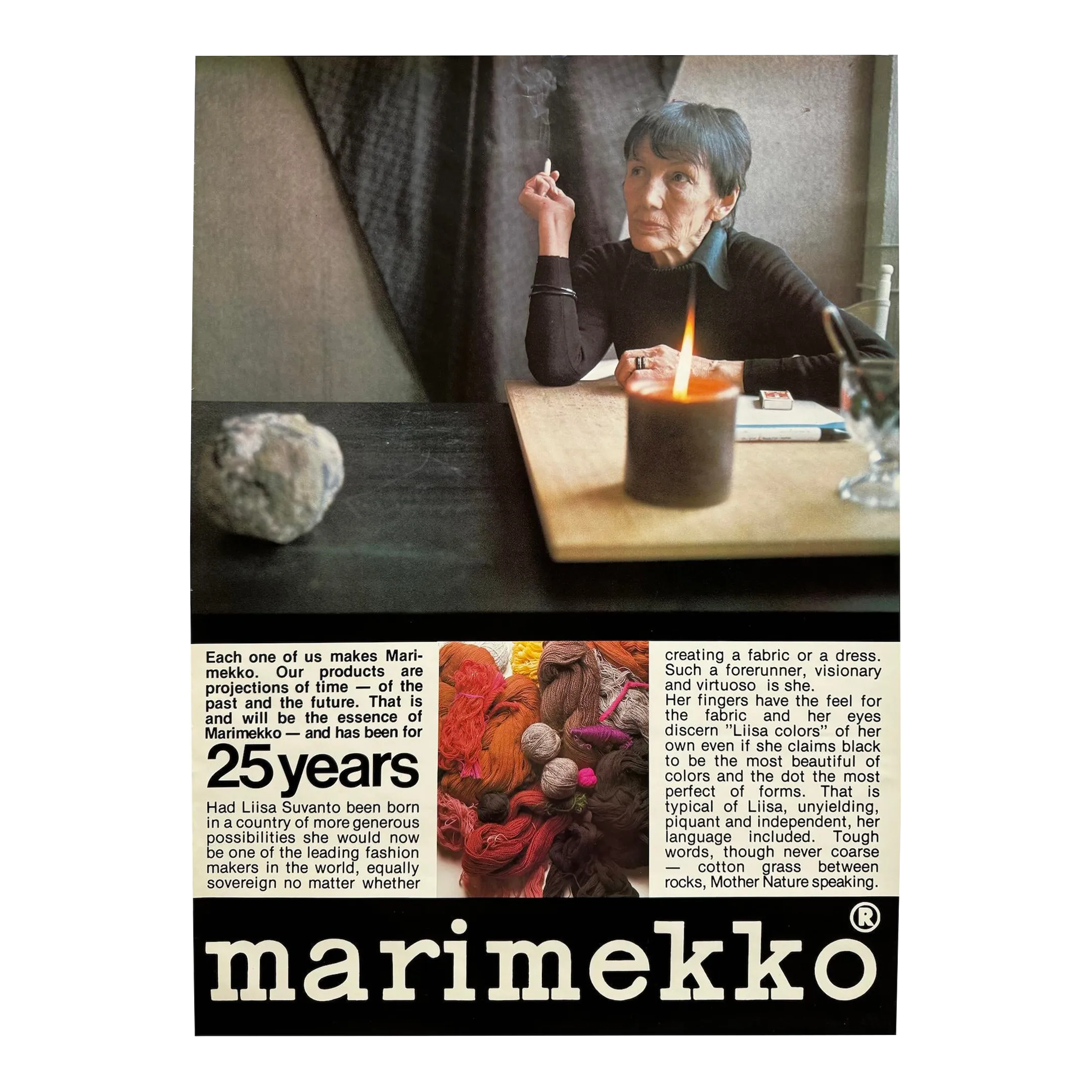 1970s 25th Anniversary Marimekko Poster With Liisa Suvanto | Chairish