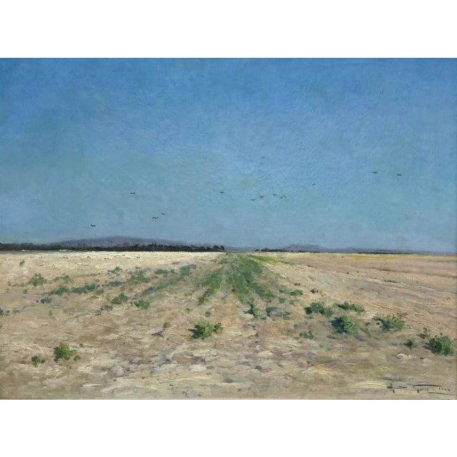 Sunny Field in Champagne - Armand Guéry, Signed Oil on Canvas, 19th Century For Sale - Image 9 of 11