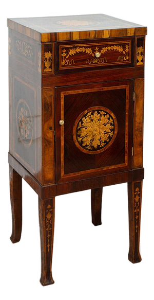 Antique Lombard Louis XVI Chest of Drawers in Precious Exotic Woods, Late 18th Century