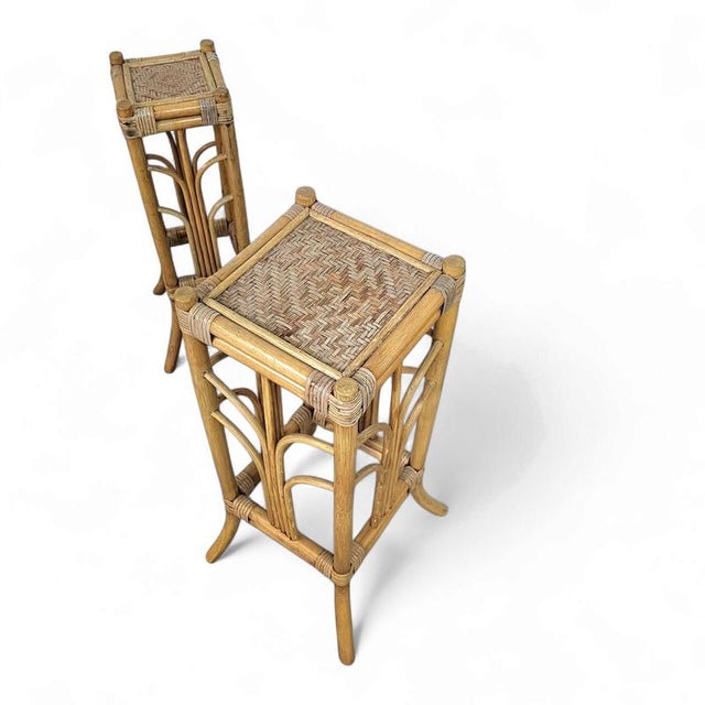 Bamboo Nesting Plant Stands, 1970s, Set of 3 For Sale - Image 6 of 16