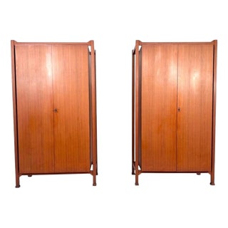 Mid-Century Wardrobes, Italy, 1960s, Set of 2 For Sale