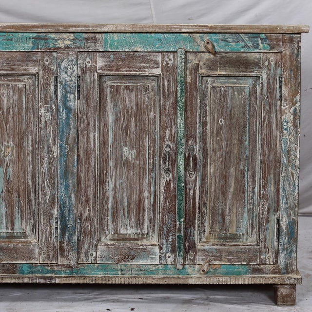 Sideboard Made From Antique Indian Teakwood Architectural Elements For Sale - Image 4 of 8