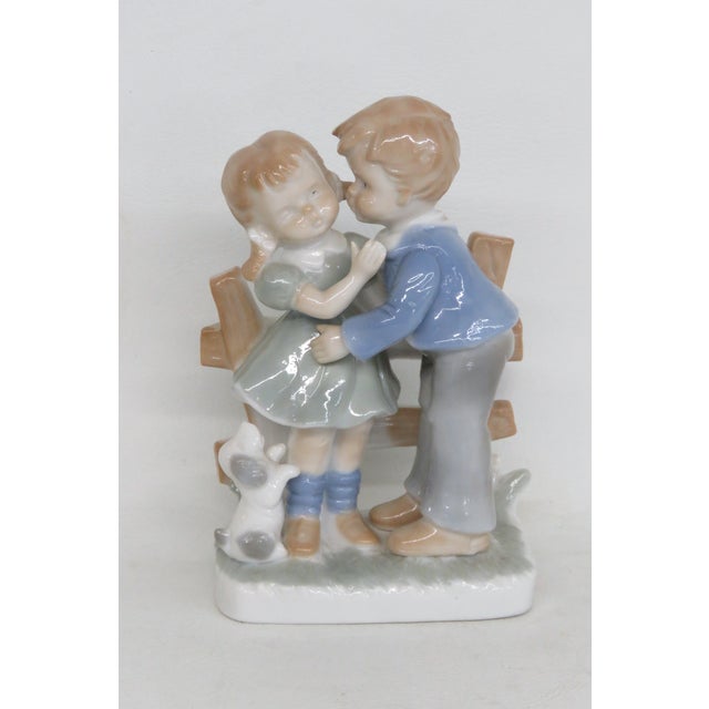 Lego Japan Young Love 1970s Porcelain Figurine Boy Girl Kissing Statuette 4486b For Sale In Miami - Image 6 of 12