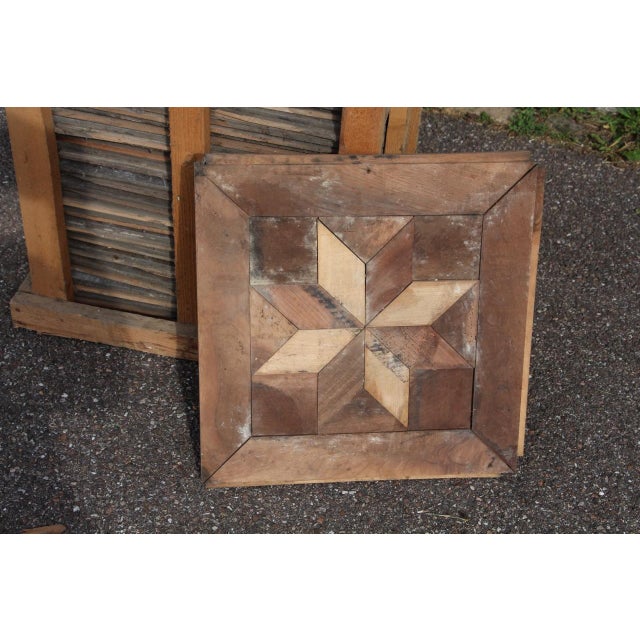 19th Century Star-Patterned Wood Parquet Tiles, Set of 70 For Sale - Image 3 of 10