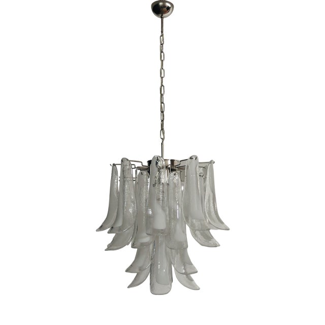 Vintage Italian Murano Chandelier 26 Glass Petals, 1990s For Sale