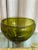 Mid century style large hand blown olive green bowl. Made in Poland.