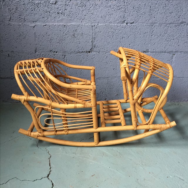 Vintage Child's Rattan Rocking Toy Chairish