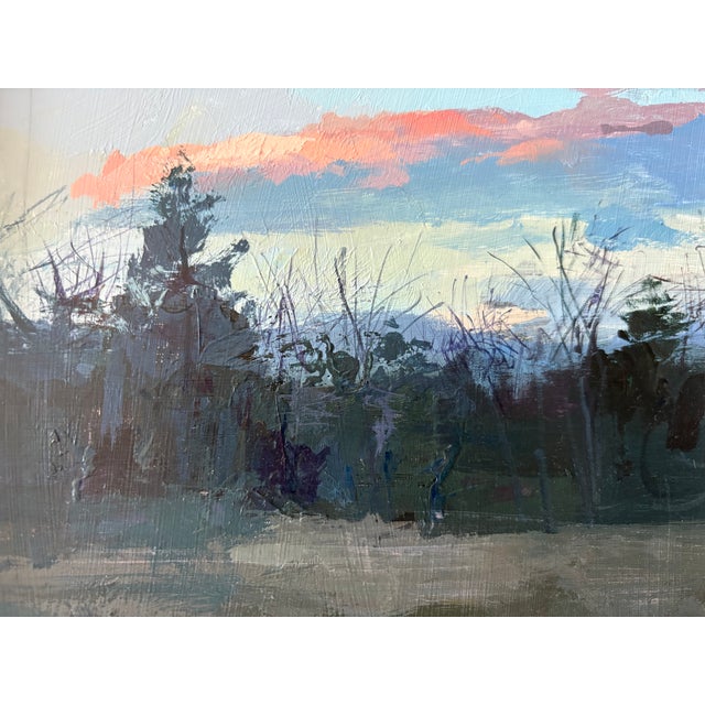 Pair of Jeremy Miranda original oil paintings of the Maine coast at night. On cradled wood in new custom solid wood plein...