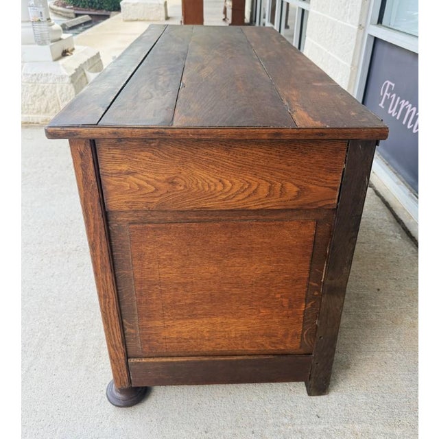 Antique Belgian Oak Blanket Chest For Sale - Image 9 of 12