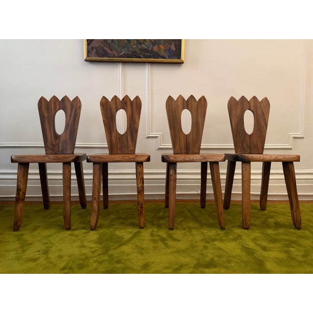 Set of four "king" or "crown" side chairs, attributed to Olavi Hanninen, sourced from Italy, originating from France...