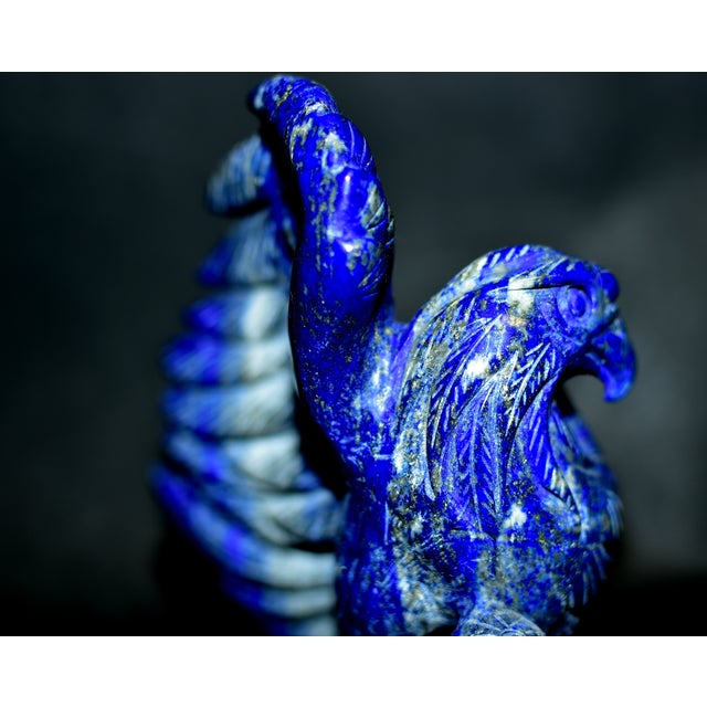 Lapis Lazuli Eagle Sculpture Large Natural Gemstone Statue For Sale - Image 11 of 11