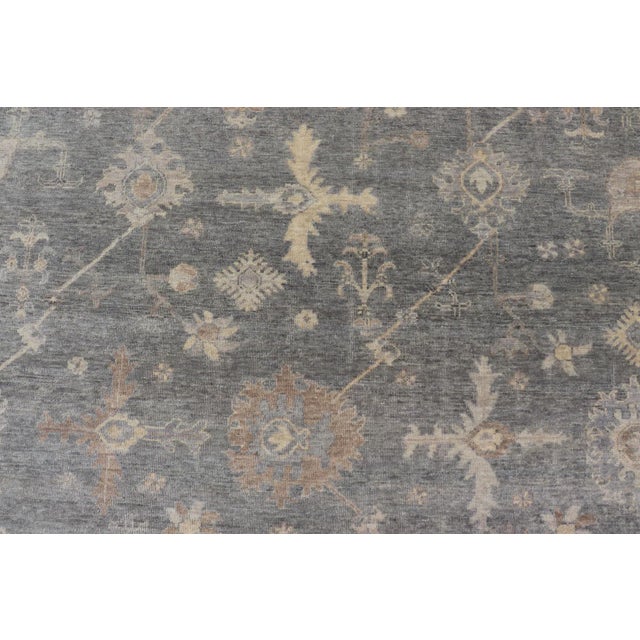 Large Hand-Knotted Oushak Wool Rug by Keivan Woven Arts 11'10 X 15'2 For Sale - Image 10 of 12