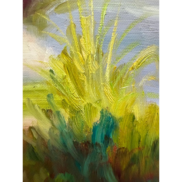 Wood Vintage Oil on Canvas Beach Scene Solid Wood Frame For Sale - Image 7 of 11