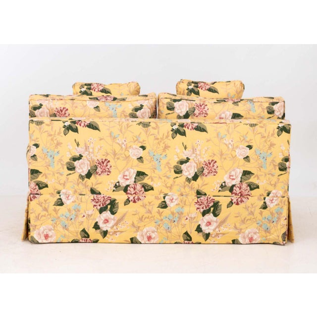 Yellow Floral Pattern Upholstered Sleeper Sofa For Sale - Image 11 of 14