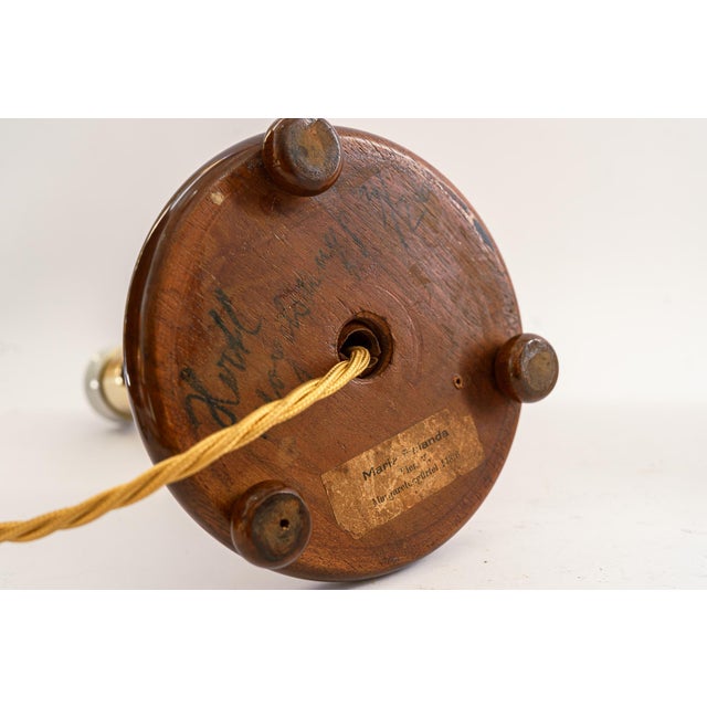 Art Deco Wood Table Lamp with Fabric Shade, Vienna, 1920s For Sale - Image 14 of 17