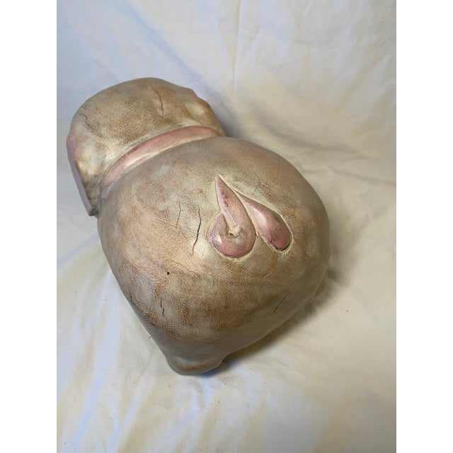 Hand Carved and Painted Wooden Happy Big For Sale - Image 10 of 11