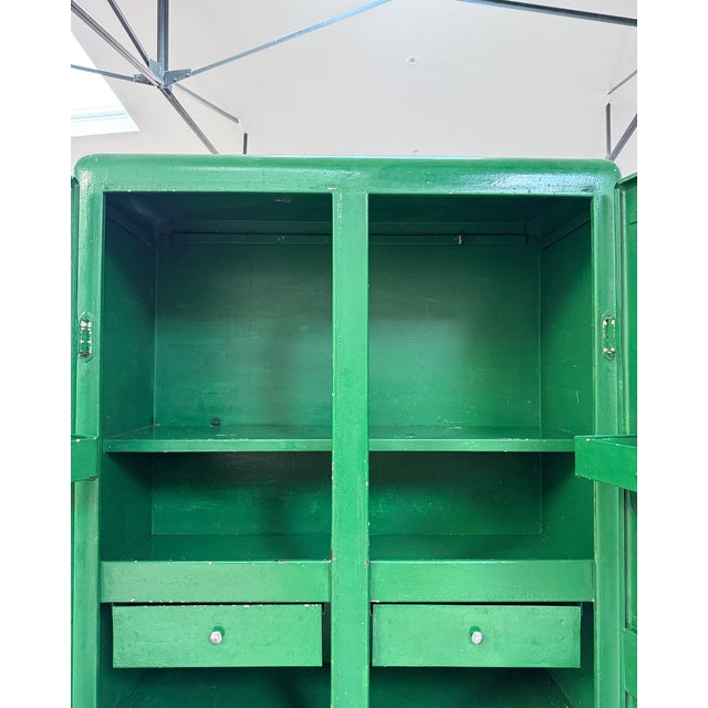 Vintage Green Metal Cabinet, 1950s For Sale - Image 11 of 14
