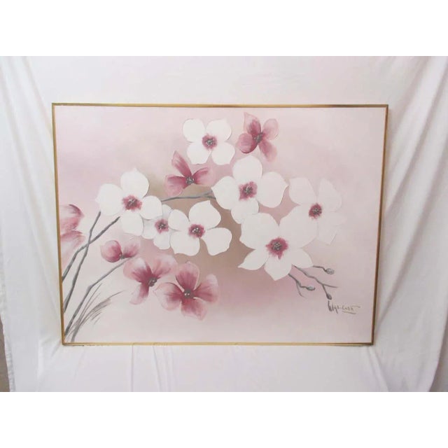 Mid-Century Modern Mid 20th Century Cherry Blossom Still Life Painting, Framed For Sale - Image 3 of 11