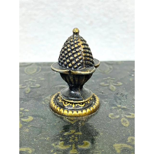 Wood Vintage Wooden Fleur De Lis Lidded Box For Sale - Image 7 of 12