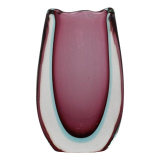 Mid-Century Purple Submerged Murano Glass Vase attributed to Flavio Poli, Italy, 1960s For Sale