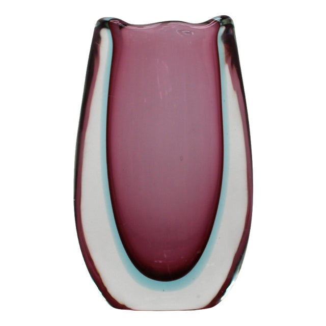 Mid-Century Purple Submerged Murano Glass Vase attributed to Flavio Poli, Italy, 1960s For Sale