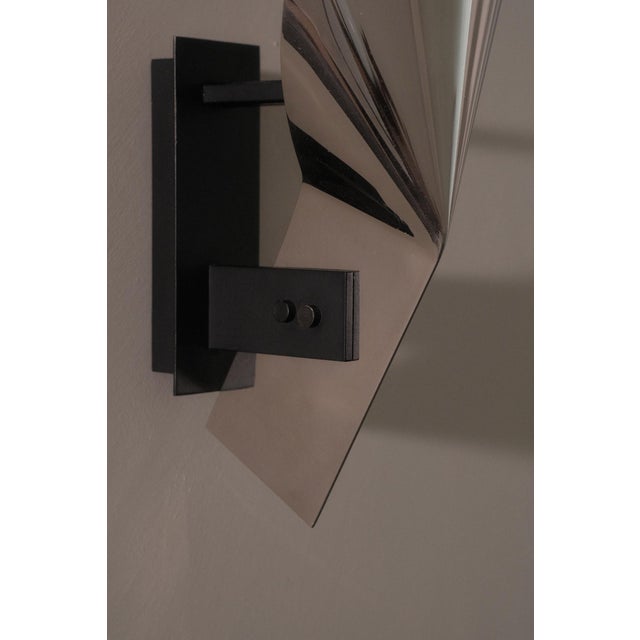 Metal Wall Sconces in the style of Michel Boyer, 1970s, Set of 2 For Sale - Image 7 of 12