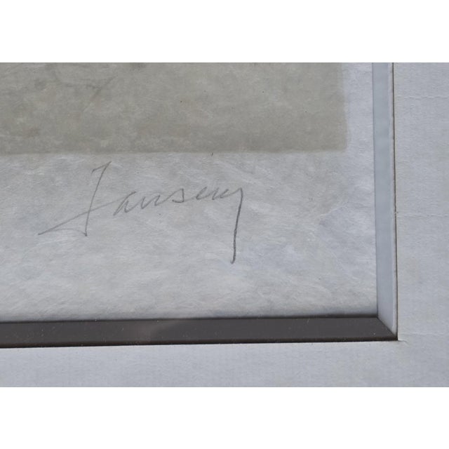 Jean jansem (1920-2013) original lithograph in black ink on japanese paper, titled "nude from behind with a rose." it is...