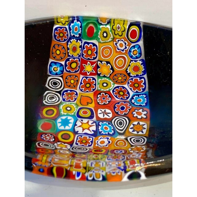 Ebony Modern Italian Black White Red Blue Green Murano Art Glass Mosaic Catch-All/Bowl For Sale - Image 8 of 10