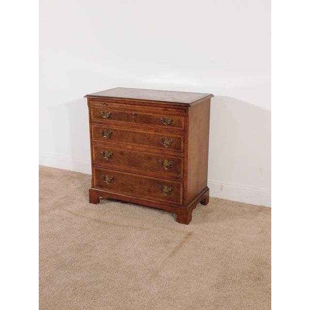 Baker Furniture Burled Walnut W Inlay 4 Drawer Chest W Pullout Drink Slide For Sale - Image 14 of 14