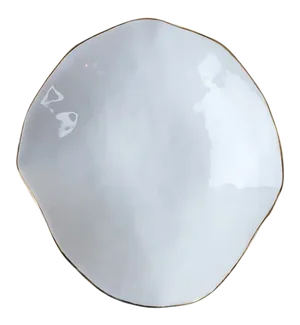 Indulge Nº5 Small White Handmade Porcelain Plates with 24-Carat Golden Rim by Sarah-Linda Forrer, Set of 2