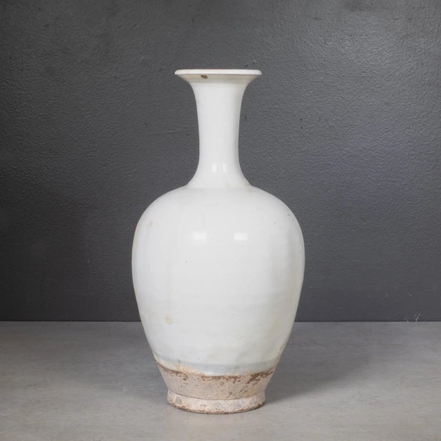 White Ceramic Long Neck Milk Pottery For Sale - Image 4 of 5