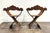 1950s Pair of Italian Mid Century Savonarola Lion Head Wood Folding Chairs For Sale - Image 5 of 11