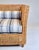 McGuire Modern Caned Teak Rattan Loveseat in Blue and White Sunbrella Fabric For Sale - Image 4 of 15