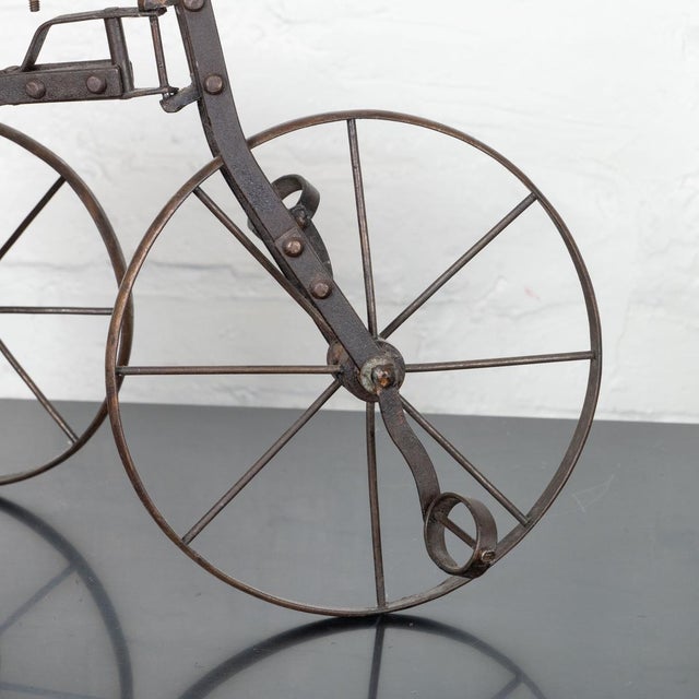 Wood Vintage Iron Tricycle Sculptures - a Pair For Sale - Image 7 of 11