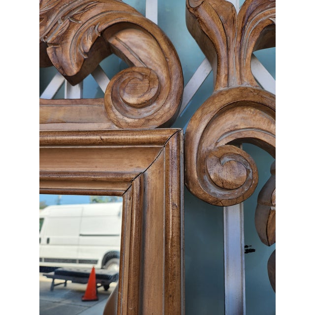Large Wood Wall Mirror For Sale - Image 11 of 12