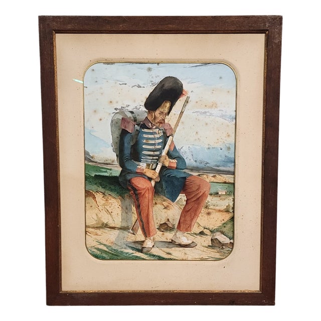 Unknown, The Warrior's Rest, 1800s, Watercolor on Paper, Framed For Sale