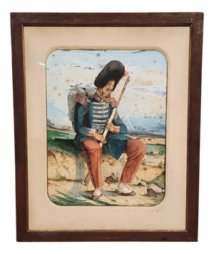Unknown, The Warrior's Rest, 1800s, Watercolor on Paper, Framed