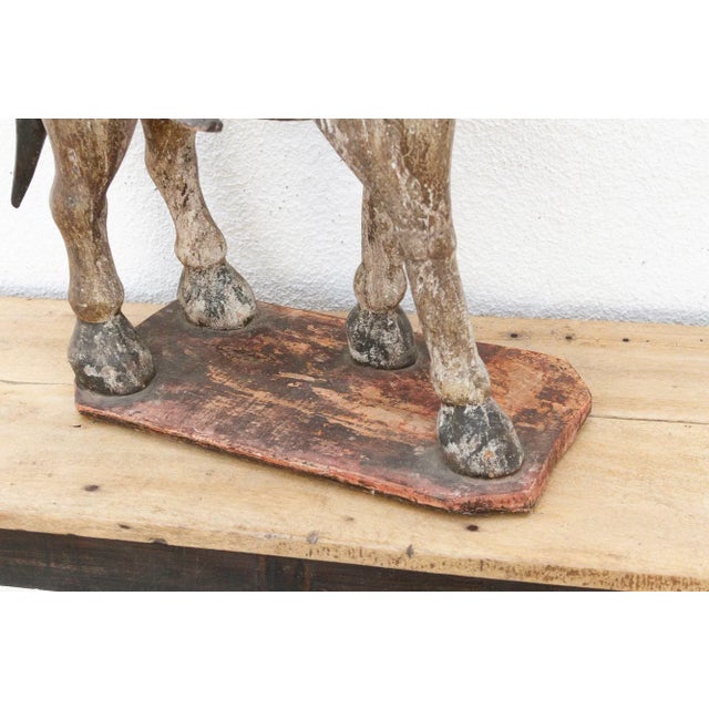 Brown Royal Rajasthan, Antique Indian Painted Horse & Rider For Sale - Image 8 of 11