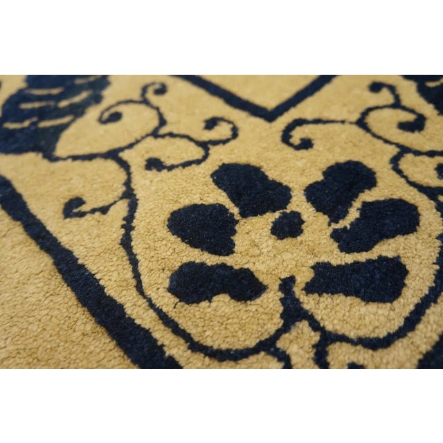 1920s Small Beige Open Field Swastika Antique Chinese Peking Rug For Sale In New York - Image 6 of 12