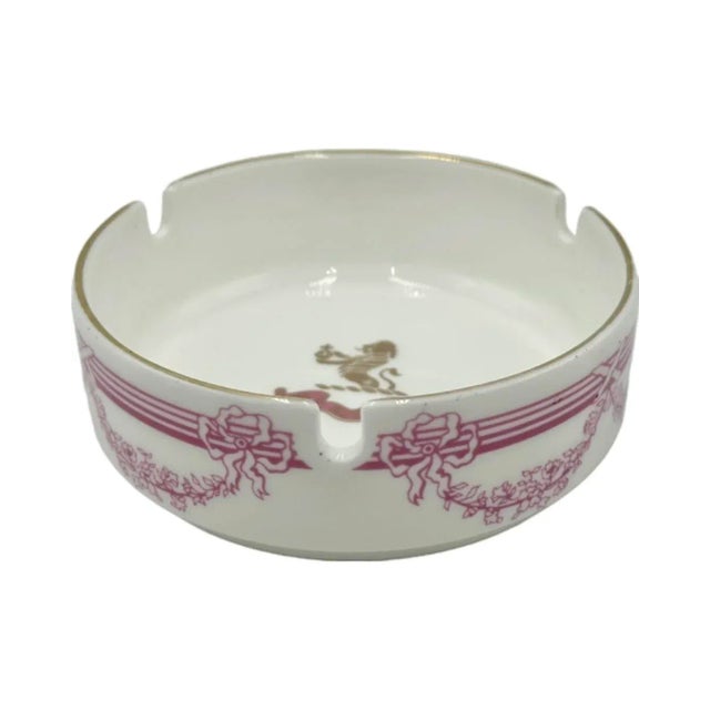 Mid-Century Modern Vintage 5-Star Hotel Ritz London Royal Doulton Ashtray Porcelain Dish Pink For Sale - Image 3 of 12