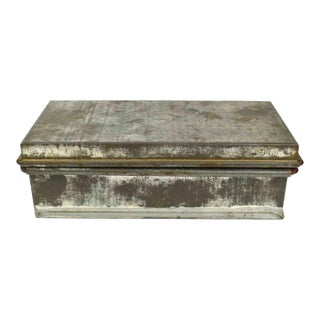 Mid 20th Century Handmade Galvanized Metal Box For Sale
